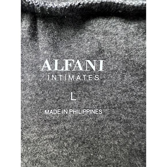 ALFANI WOMENS LARGE SOFT LONG-SLEEVE LOUNGE SLEEP TOP CHARCOAL HEATHER GRAY NEW - Picture 5 of 12